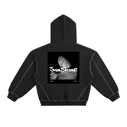 Contrast-Stitched Boxy TM Fleece Hoodie