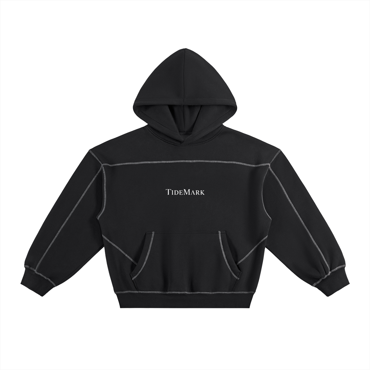 Contrast-Stitched Boxy TM Fleece Hoodie